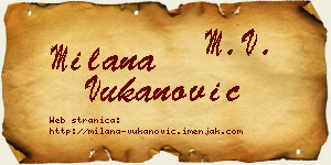 Milana Vukanović vizit kartica